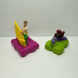 Vintage 1991 McDonalds Happy Meal Toys Hook Rufio & Peter Pan Toy Raft Figures